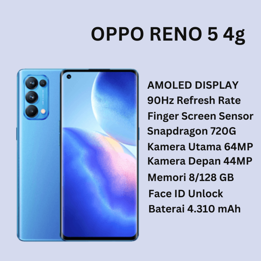 Oppo Reno 5 8/128 GB Bekas Berkualitas