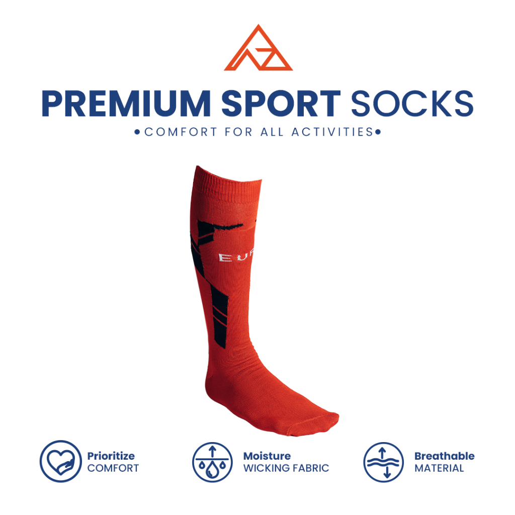 AZ Kaos Kaki Olah Raga Sepak Bola Merah Hitam