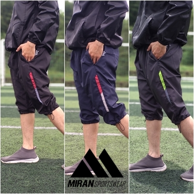 Sport Wanita Sontog Celana Sport Wanita Sontog 3/4 Selutut Saku Resleting Samping Celana Training Ol