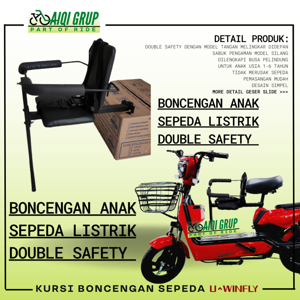 kursi boncengan anak sepeda listrik boncengan sepeda listrik anak depan goncengan sepeda listrik bon