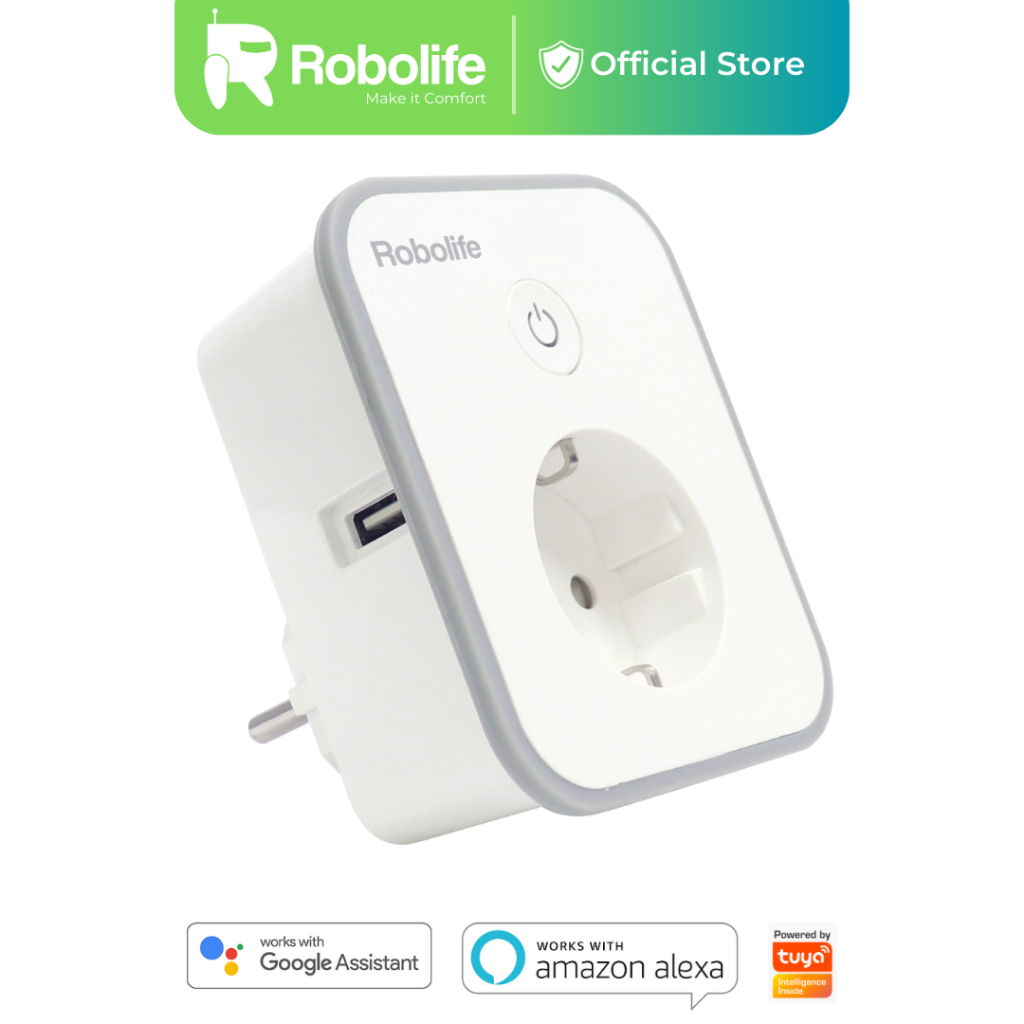Robolife Smart Plug P1TYU2 ( Colokan Wifi)  + Monitor Listrik (1 Colokan Wifi)