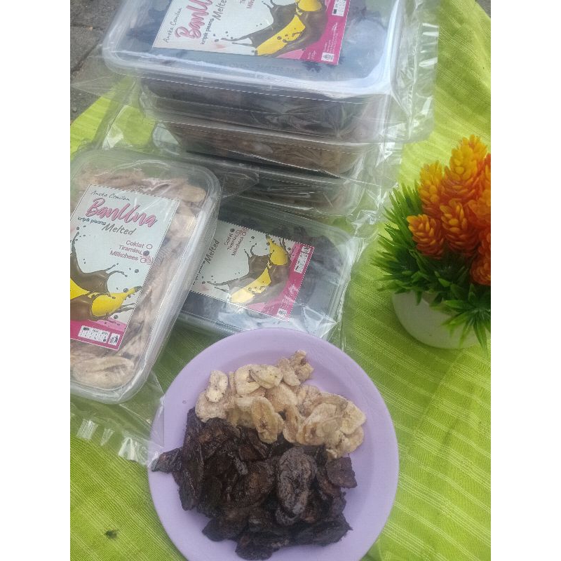 

Banuna melted, kripik pisang lumer, kripik kekinian, cemilan kekinian