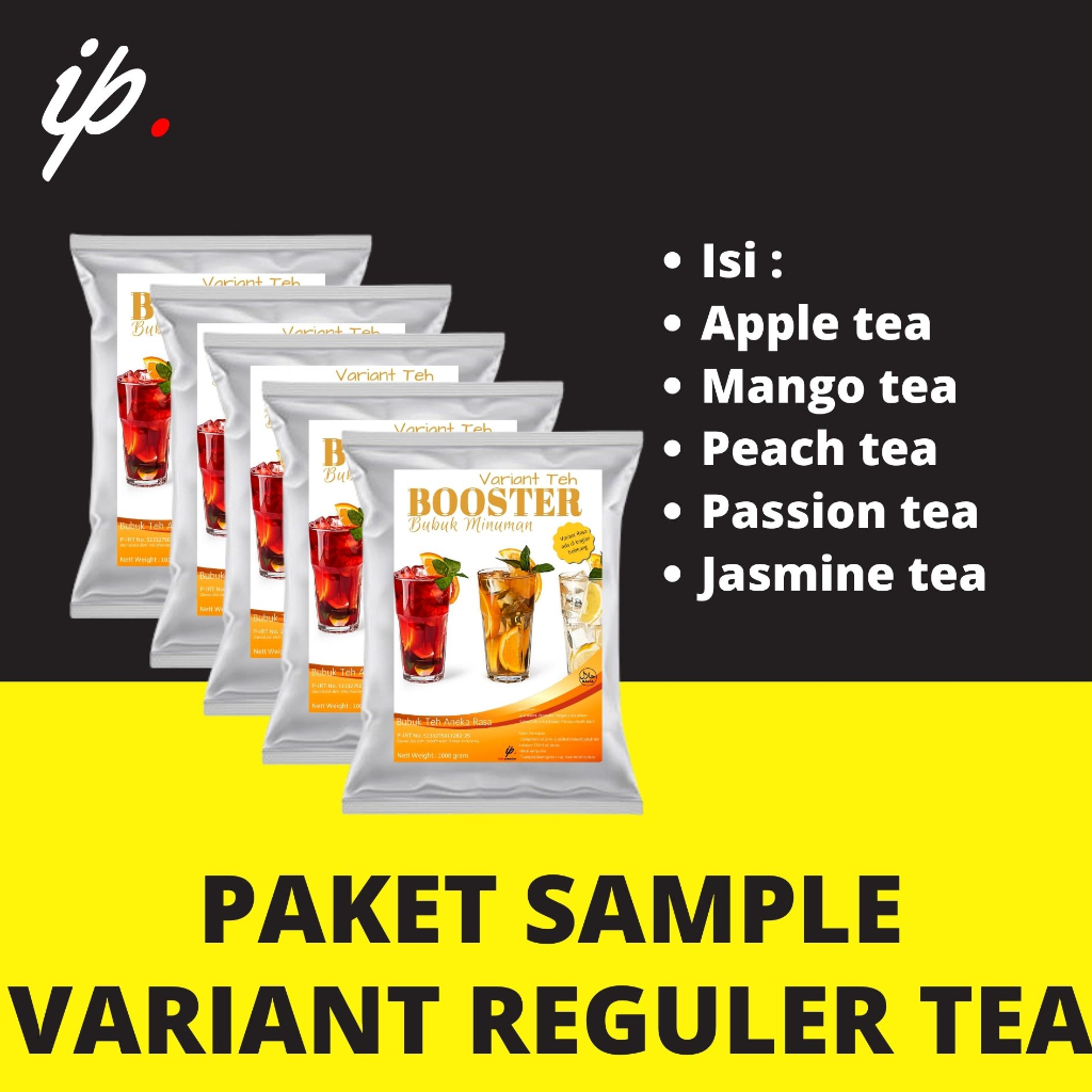 

PAKET SAMPLE Best 5 Varian REGULER TEA Harga adalah 1 Paket berisi 5 Variant