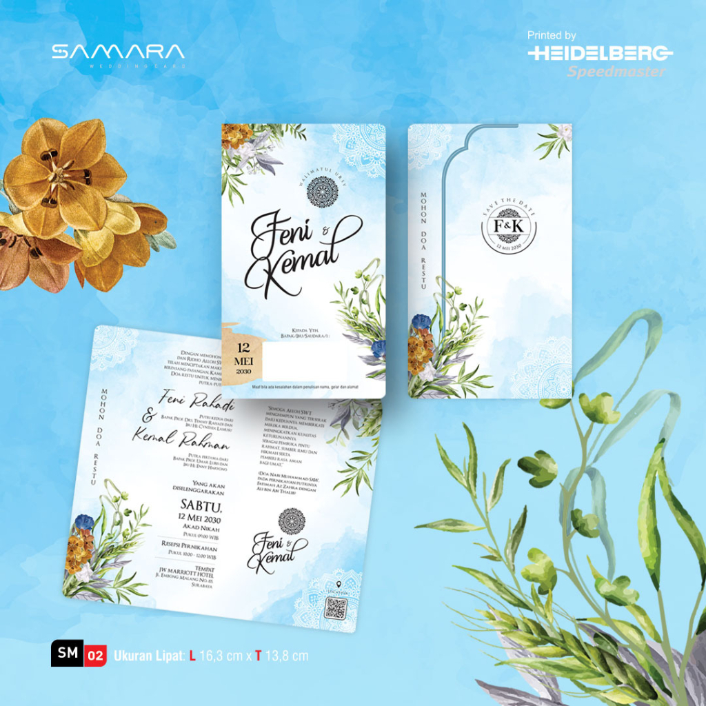 CETAK UNDANGAN PERNIKAHAN DESAIN SIMPLE ELEGAN / UNDANGAN NIKAH MURAH