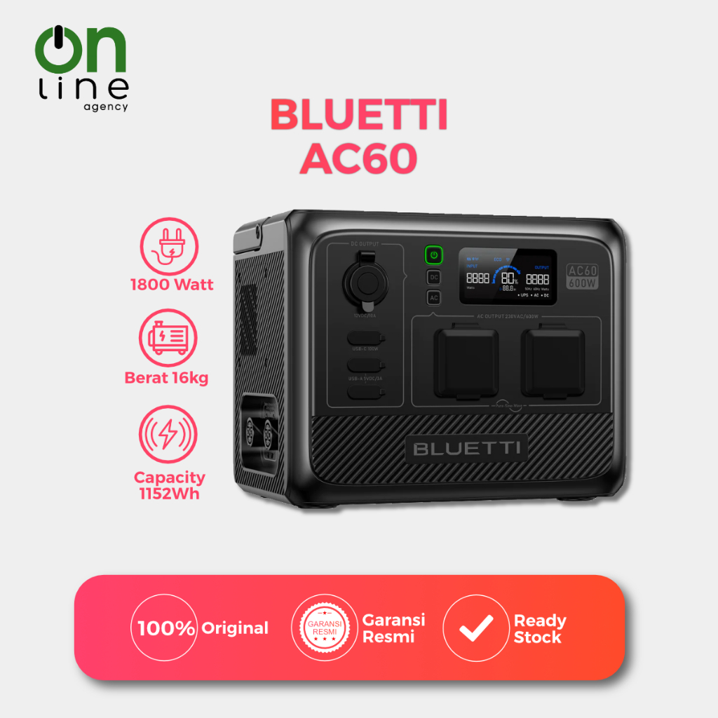 BLUETTI AC60 Portable Power Station | 600W 403Wh