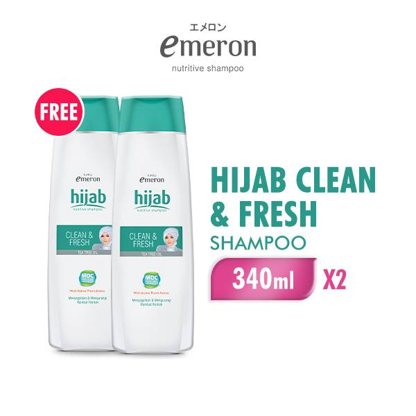 [Buy 1 Get 1] Emeron Shampoo Hijab Clean Fresh 340ml - Free Emeron Shampoo Hijab Clean Fresh 340ml