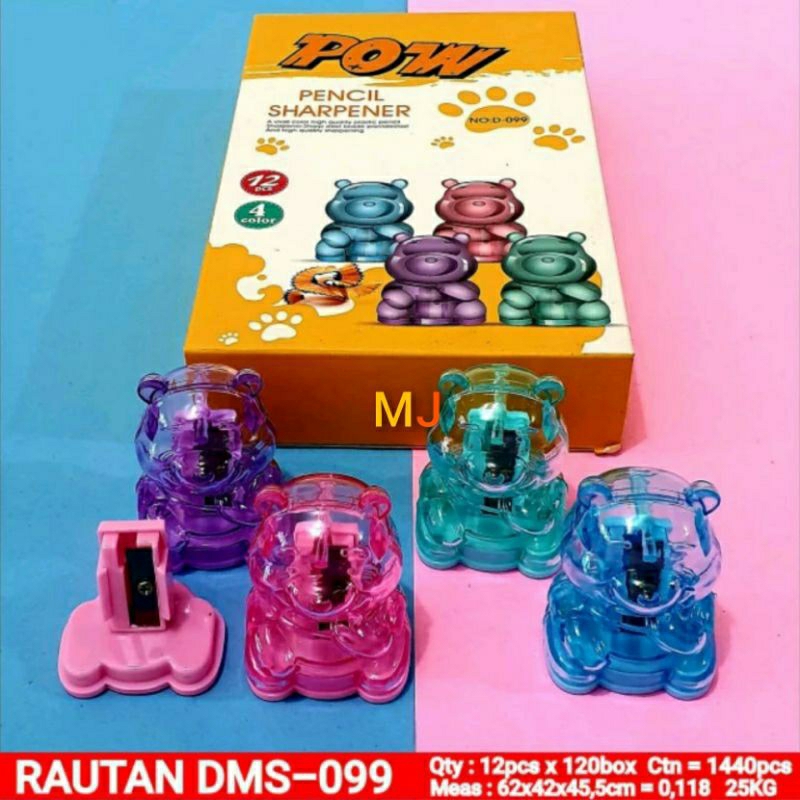 

Serutan pensil karakter transparan kartun lucu - Rautan pensil kartun POW - harga satuan