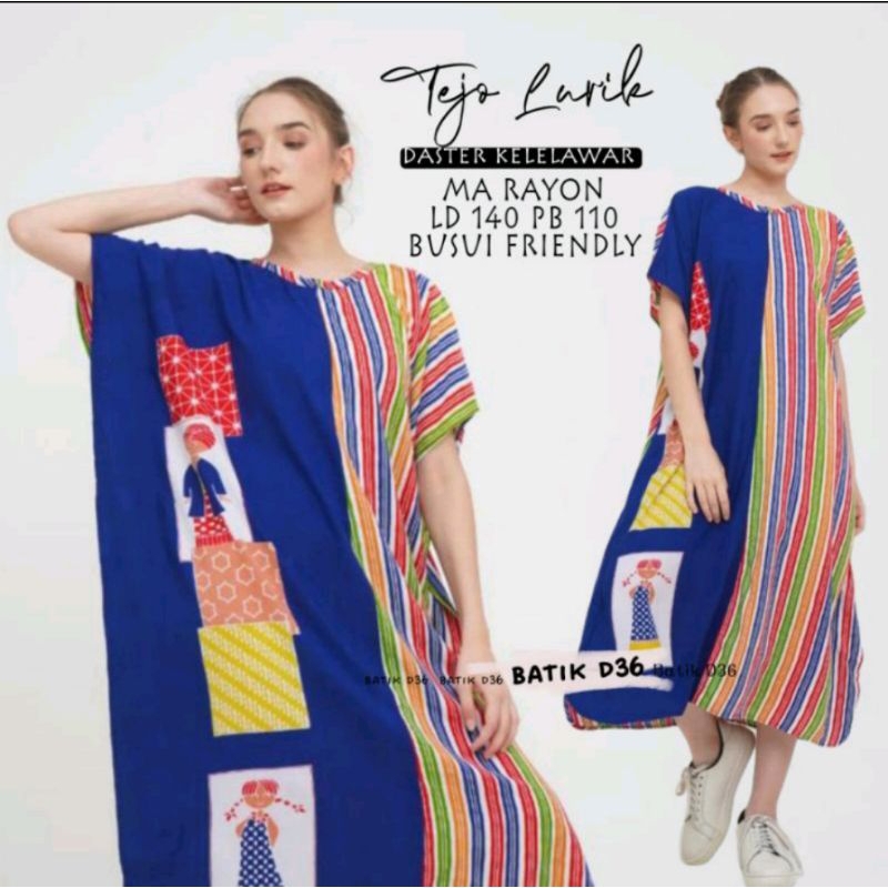 DASTER KELELAWAR TEJO LURIK ORI SEMERBAK BATIK BAHAN RAYON PREMIUM BAJU TIDUR WANITA DASTER IBU-IBU 