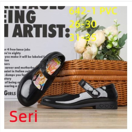 sepatu anak perempuan warna hitam karet pantofel / sepatu pantofel anak perempuan sekolah