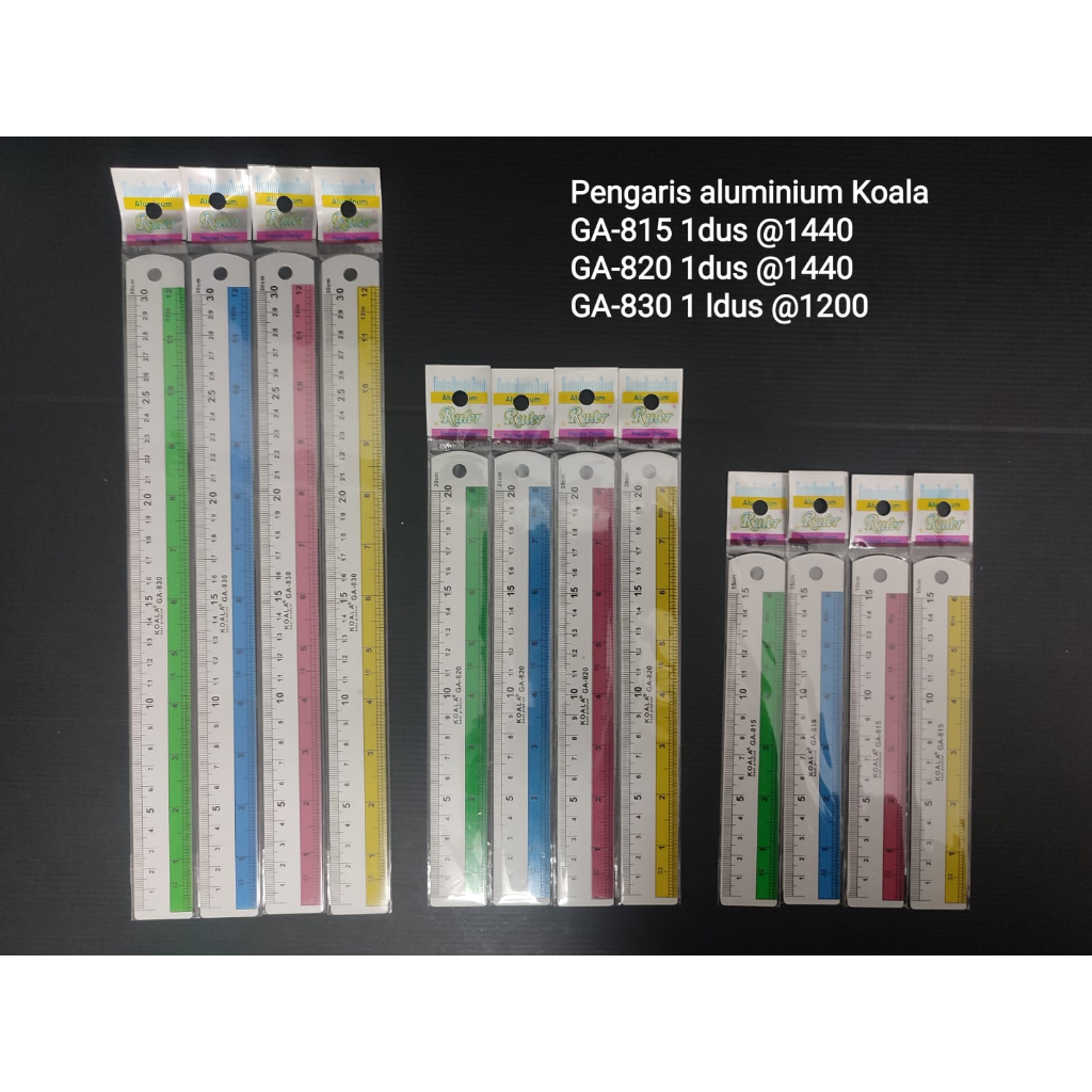 

penggaris alumunium 30 / 20 cm / 15 cm cm vanco/ achiang tebal ga tajam (aman untuk anak juga ) satuan ( per buah)