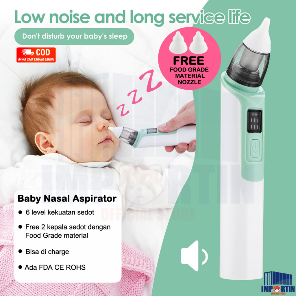 Alat Penyedot Ingus Elektrik Bayi/ Nasal Aspirator Baby/ Alat Elektrik Portabel Sedot Ingus Bayi/ Pembersih Ingus Lendir Nose Cleaner Portable