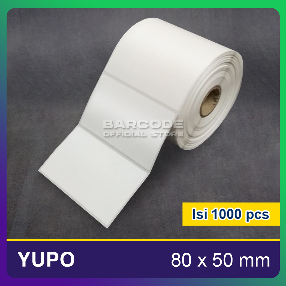 

Label Sticker Yupo 80x50mm / 80 x 50 / 80x50 mm 1 Line Isi 1000 Pcs