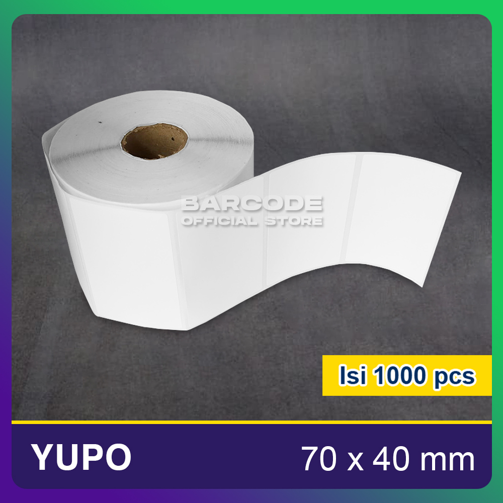 

Stiker Yupo 70mm x 40mm / 70x40mm Label Tahan Panas Anti Air 1 Line 1000Pcs