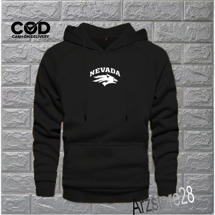 Terlaris Free Hoodie  Text Putih Nevada Sweater Distro Terbaru Hoodie Termurah Pakaian Pria Wanita C