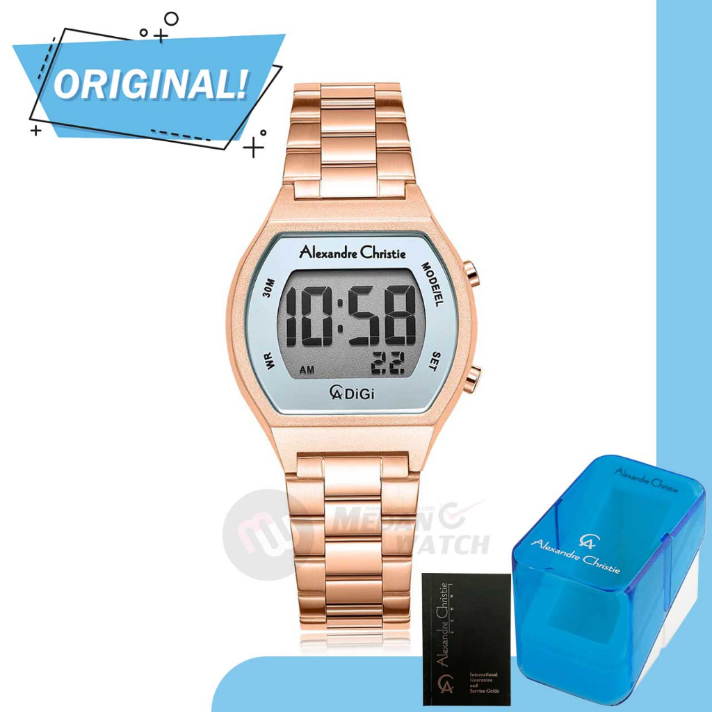 Jam Tangan Wanita Digital Alexandre Christie 9384LH AC9384 AC 9384 LH 9384 LHBRGLB Original Garansi 