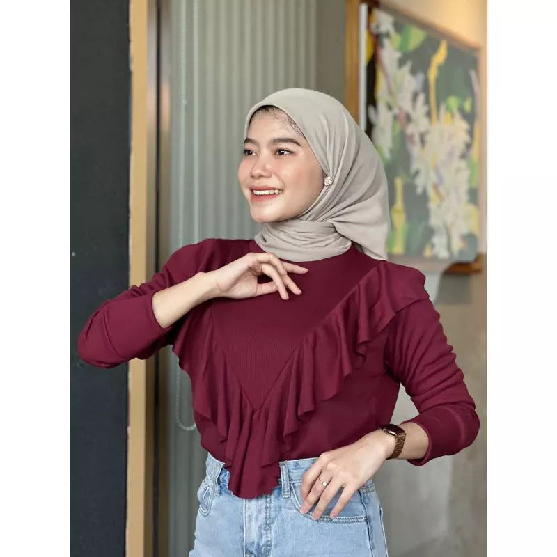 sweater raffle knit wanita/waffle knit wanita/sweater rajut rib