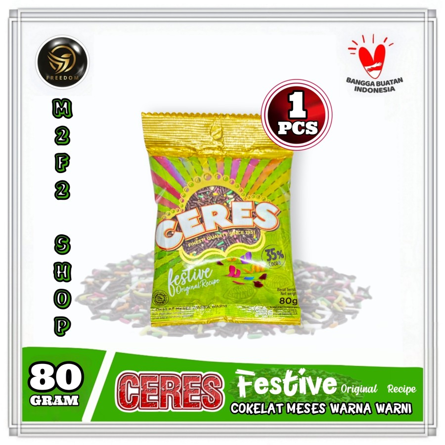 

Hageslag CERES Festive Cokelat Meses Warna Warni - 80 gr (Kemasan Satuan)