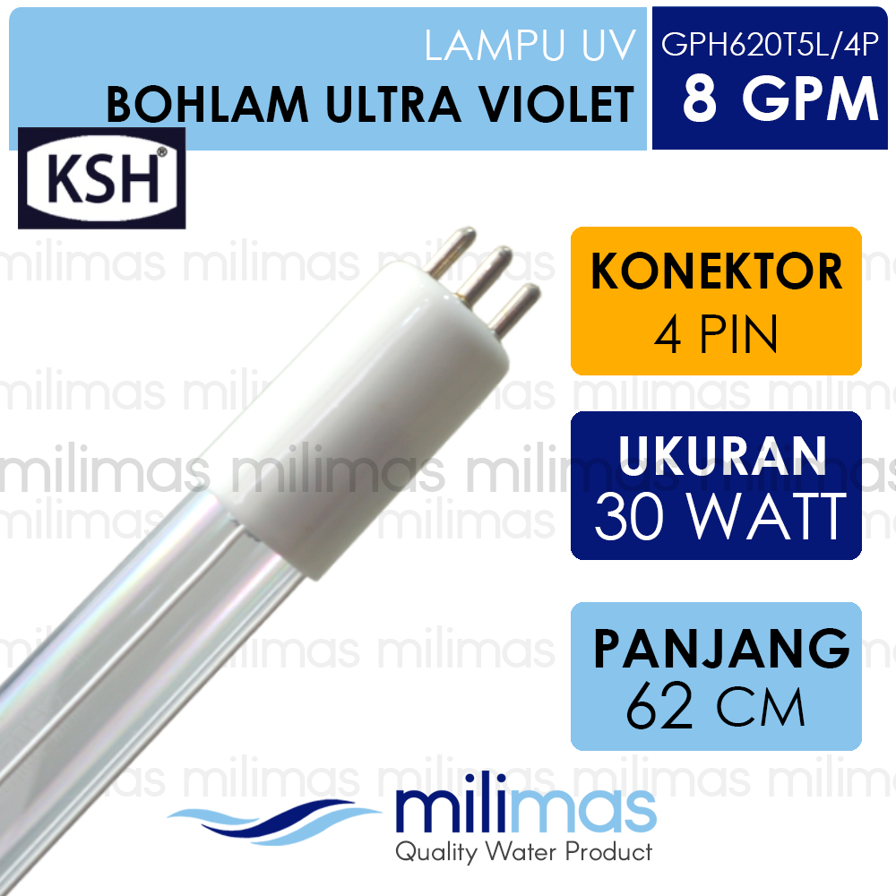 KSH Lampu UV 8 GPM - Bohlam UV 30 Watt ORIGINAL PACKING KAYU