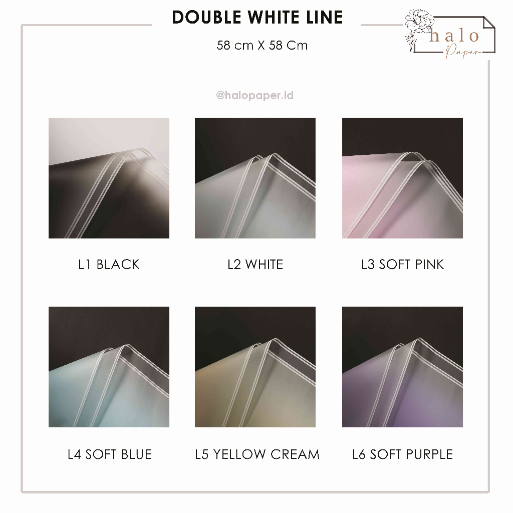 

(1 Lembar) DOUBLE WHITE LINE - FLOWER WRAPPING PAPER CELLOPHANE / KERTAS PEMBUNGKUS BUNGA DOUBLE WHITE LINE