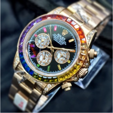 Rolex Daytona Diamond Rainbow Stainless Sapphirec