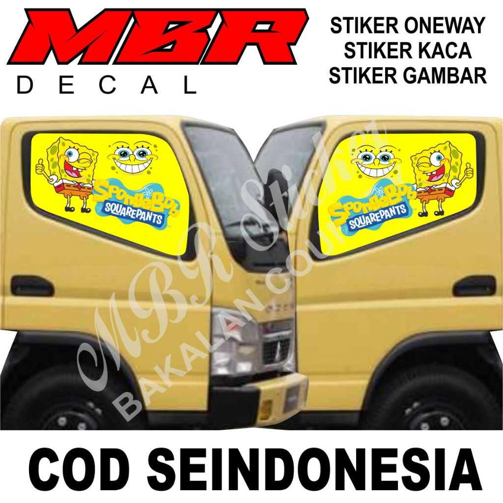 STIKER ONEWAY,STIKER KACA TRUK,STIKER KACA KENDARAAN,STIKER KACA TRUK GAMBAR,STIKER KACA CANTER