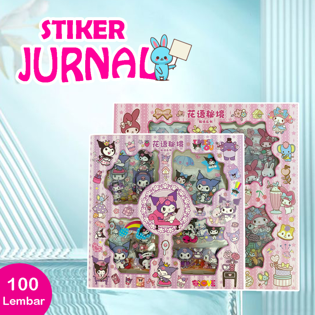 

100 Lembar Sticker Jurnal Lucu /Stiker Buku Anti Air Karakter
