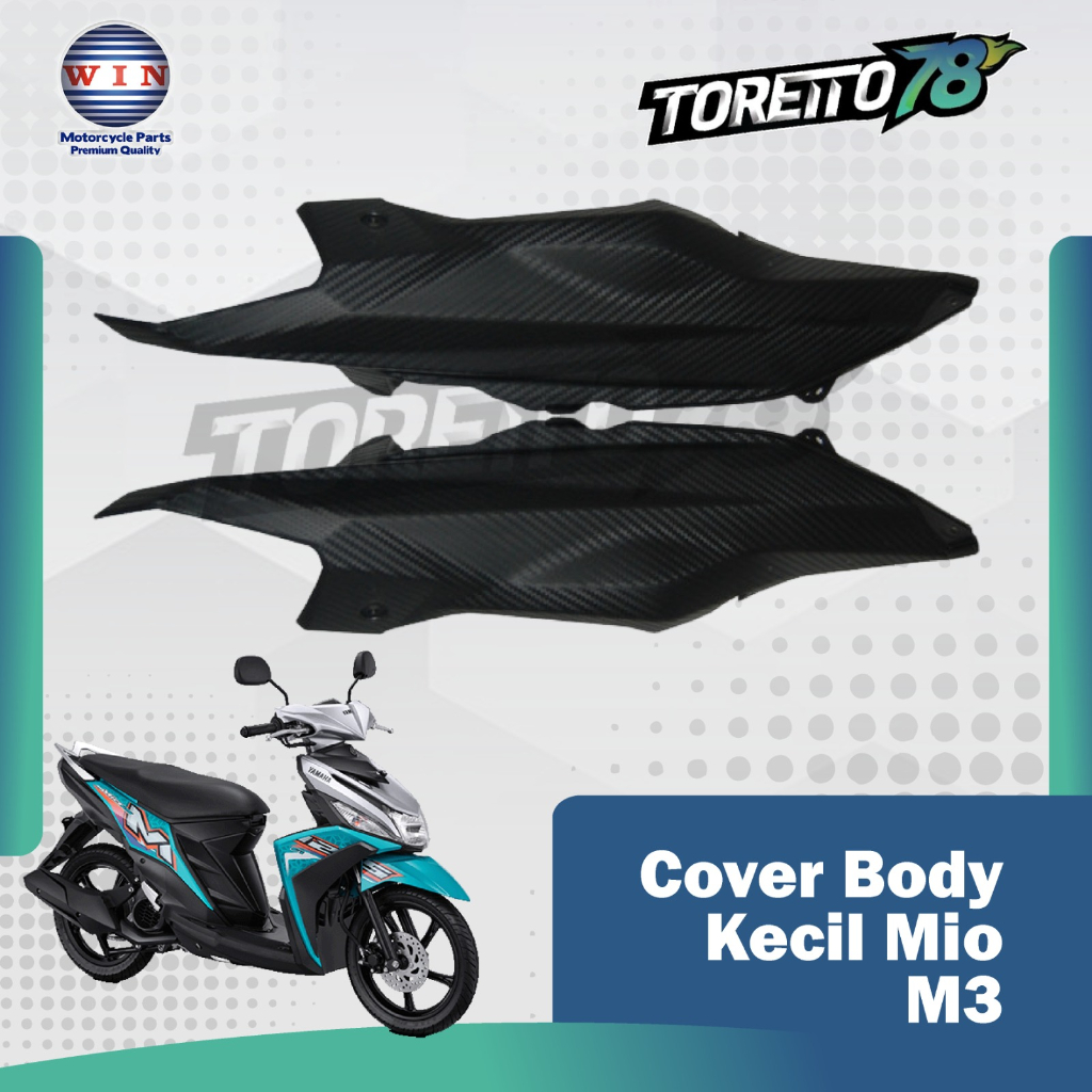 Cover Body Yamaha Mio M3 Hitam 1 Set Kanan Kiri Merk Win