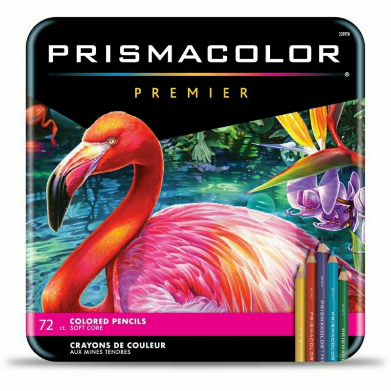 

Prismacolor 72 soft core pencils, sharpener+blending pencils
