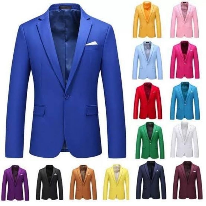 Jas - Blazer Pria - Jas Pria Hitam - Merah - Biru - Kuning - Lilac - Coklat - Putih