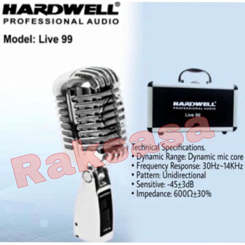 Mic Wireless Hardwell Live 99 Original Condenser Microphone + Hardcase
