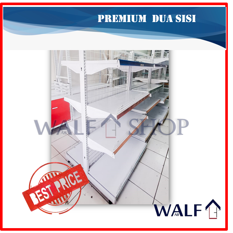 rak supermarket rak gondola double premium 2 sisi