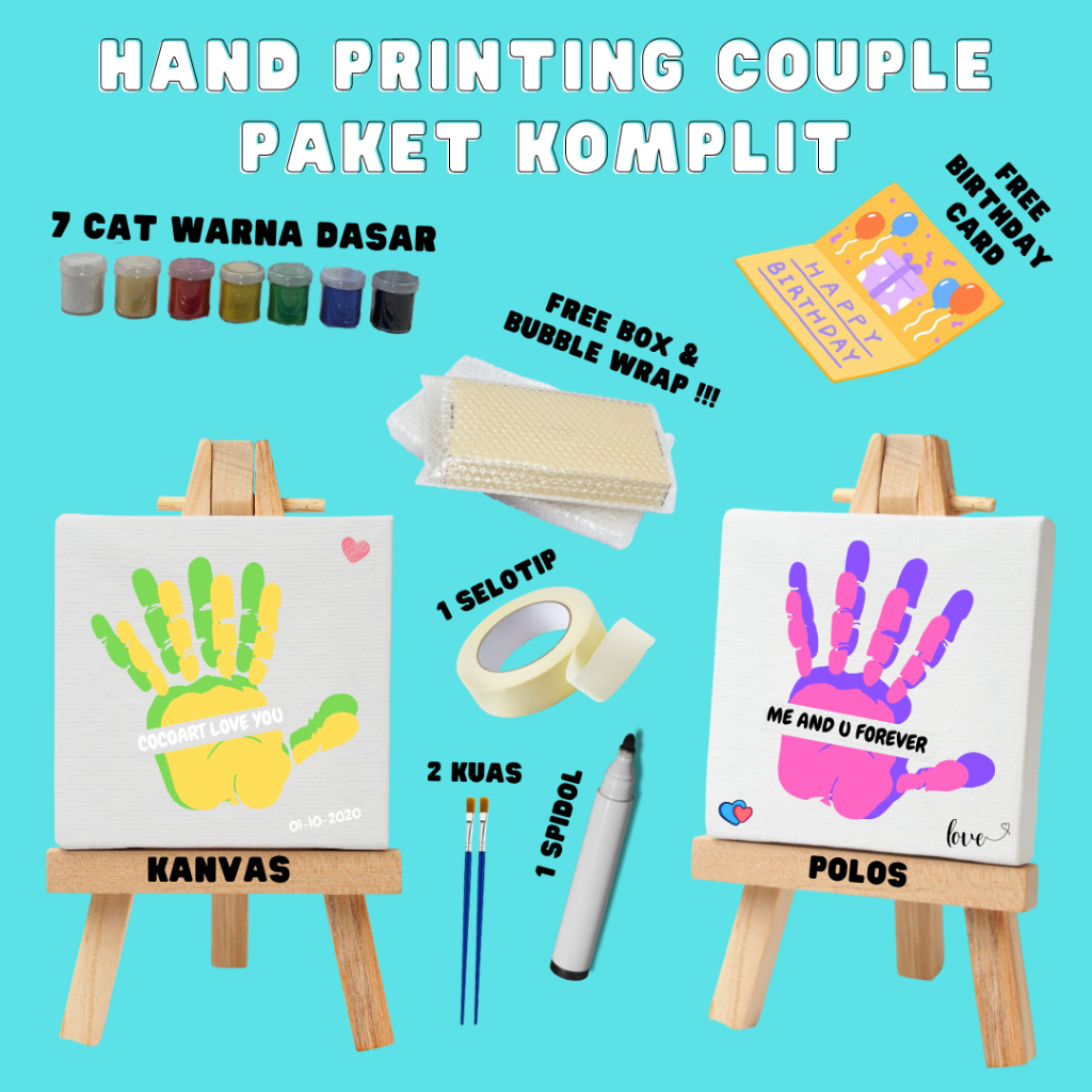 

NEW DIY Handprint Painting Kit l Hand Painting Kit Couple [ Valentine Edition ] RBU
