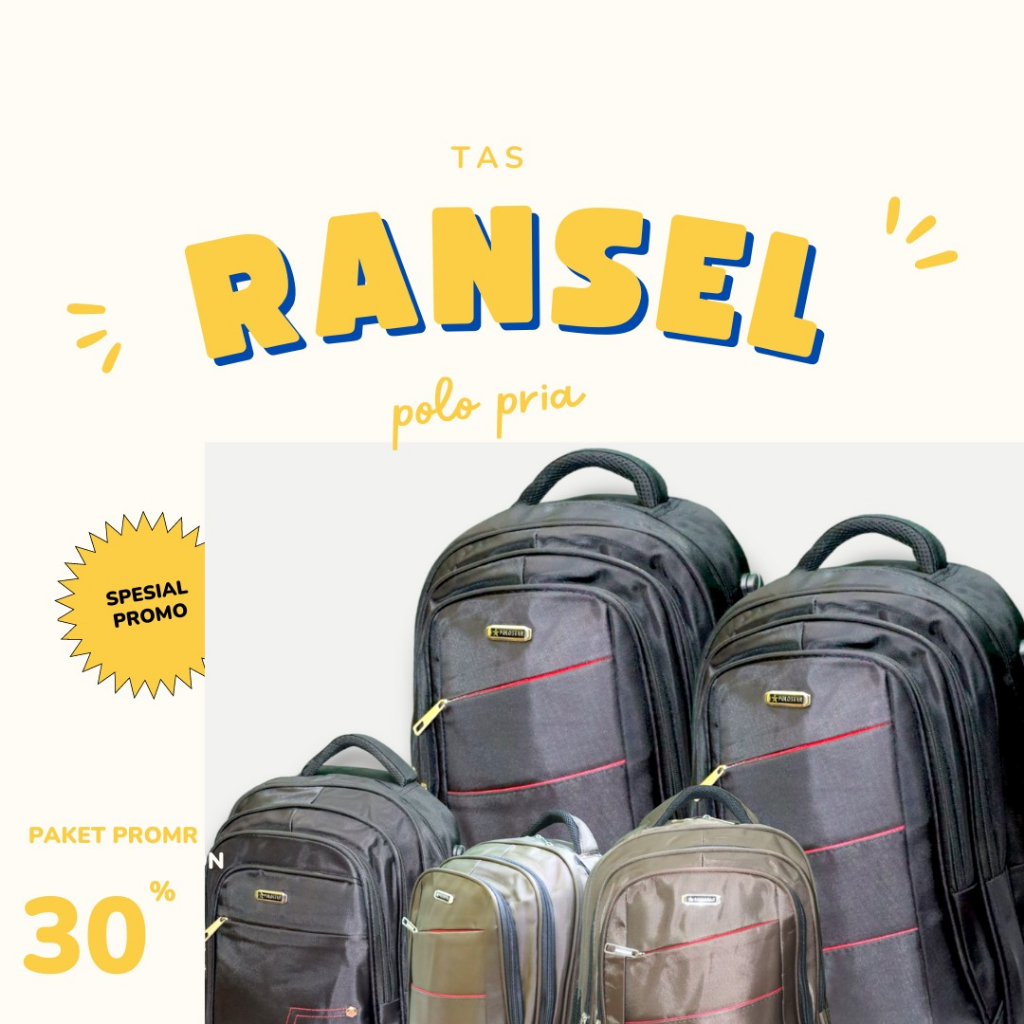 Tas Ransel Laptop Backpack Polo Star Ransel Pria Gembok Kunci USB Port