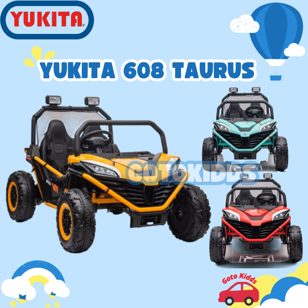Mainan Anak Mobil Aki JEEP YUKITA 608 TAURUS - MERAH - Kuning