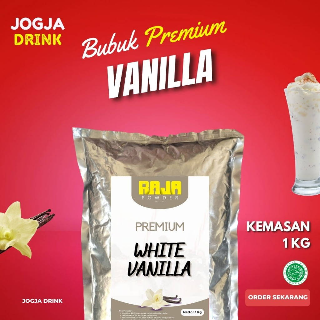 

Bubuk Minuman Rasa Vanila Powder Vanilla Kemasan 1 Kg / 1000 gram PREMIUM Terbaik
