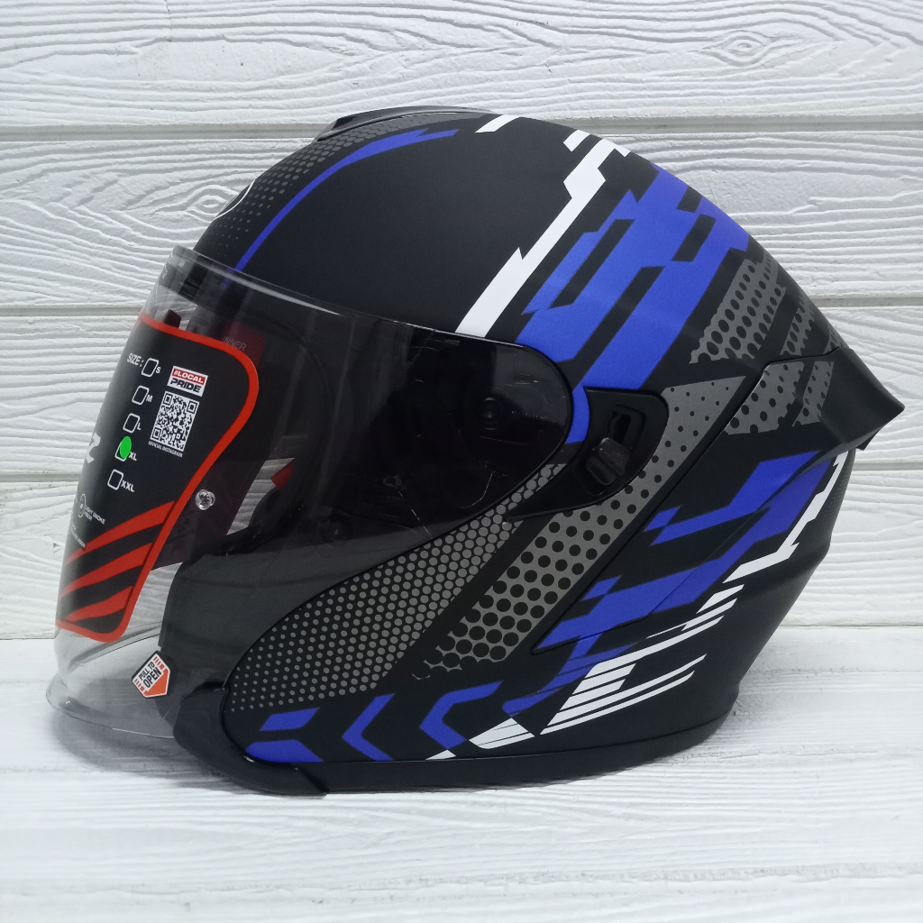 NJS Kairoz Motif Matrix  Black Blue Doff Half Face Njs