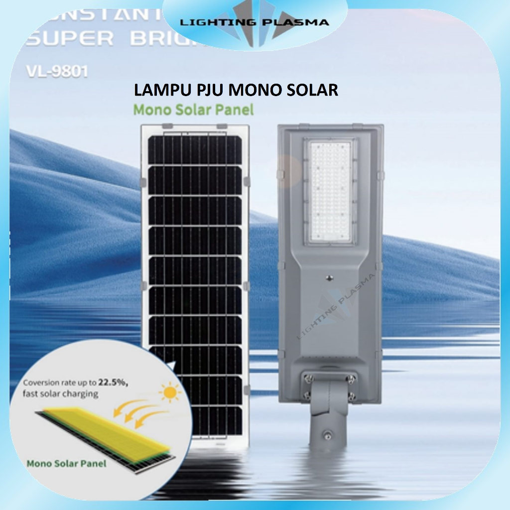 Lampu PJU Solar Monochrystaline 100W 200W Lampu Jalan Tenaga Surya