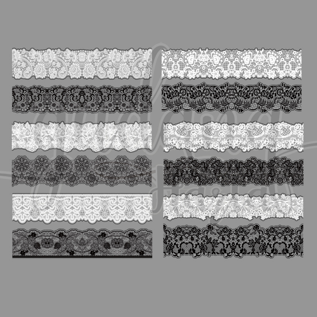 Masking Tape Black And White Lace Solasi Motif Hitam Putih GH 314028