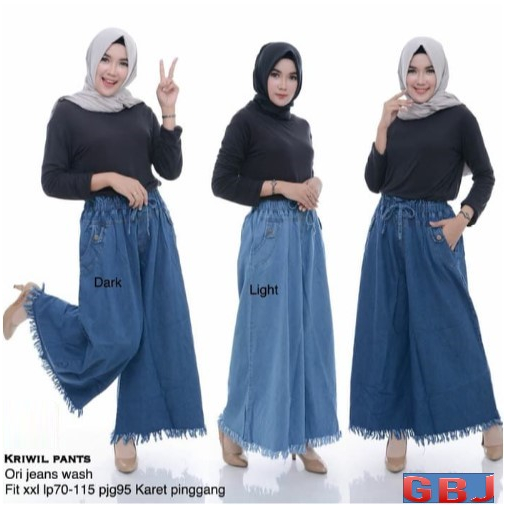 CENTRO KULOT RAWIS / KULOT RUMBAI JUMBO / KULOT RAWIS JEANS WANITA