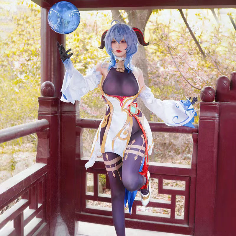 Genshin Impact Ganyu Cosplay Costume Ganyu cosplay Set and Wig Christmas Halloween costumes