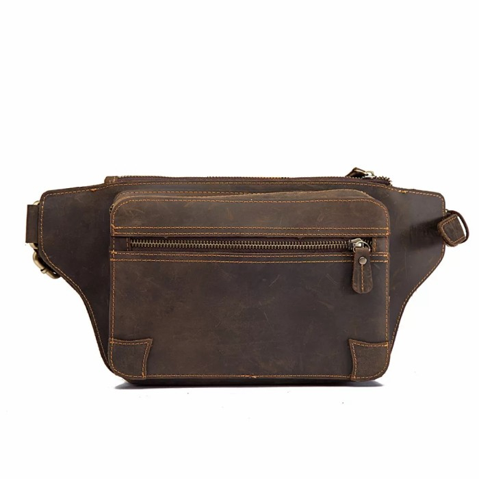 Tas Pinggang Pria Kulit Asli Original - Waistbag Pria Original Kulit Sapi