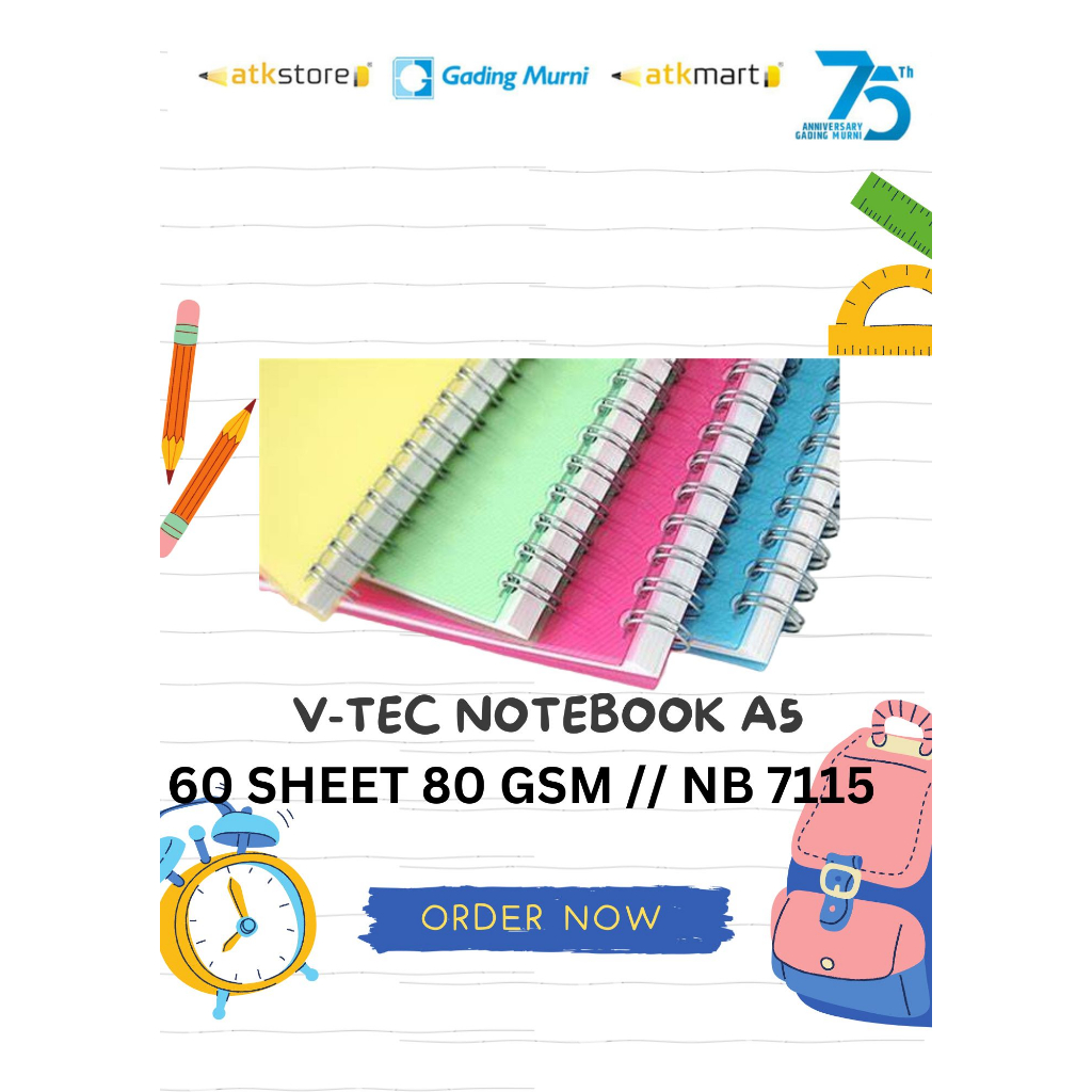 

V-tec Notebook A5 Type NBR 7115 80 Gsm