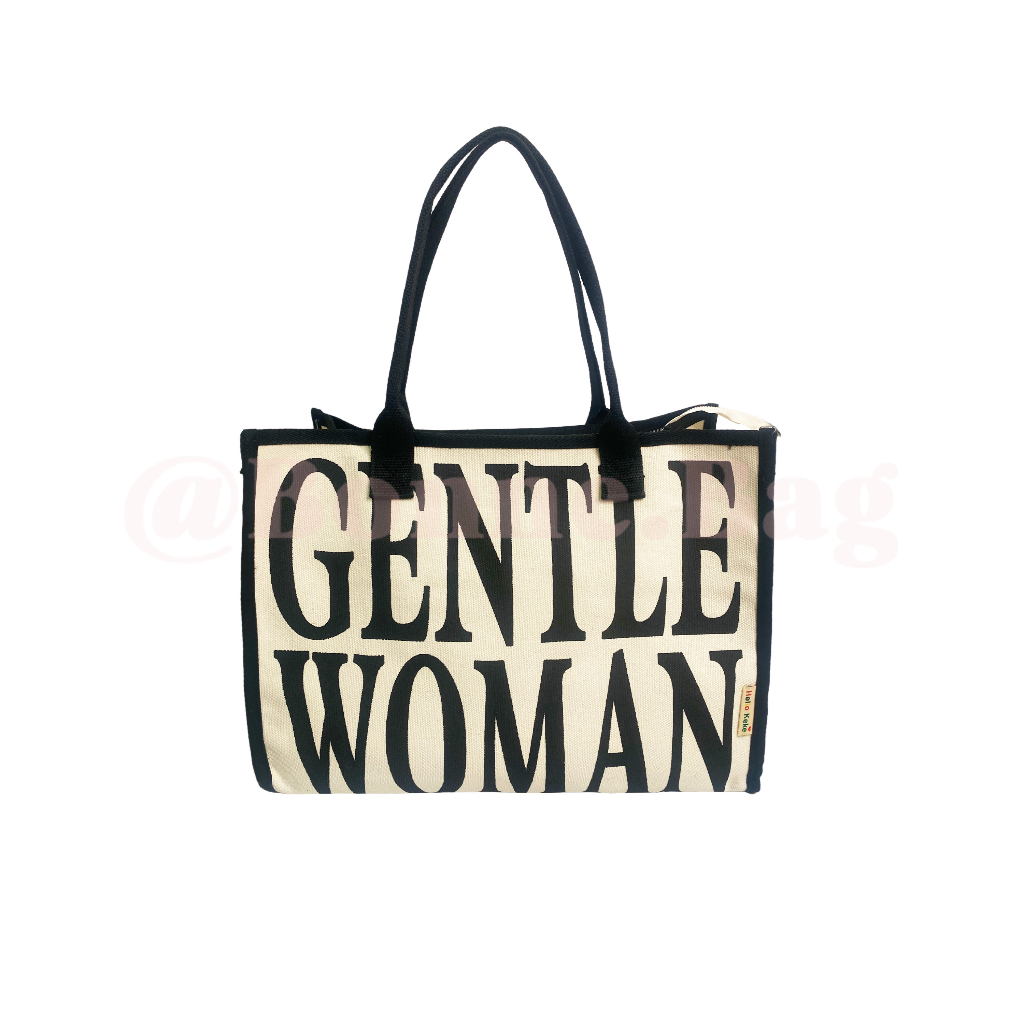SQUARE GENTLE WOMEN Large Mini Tote Bag Tas Laptop Wanita Besar Viral Canvas Trending Kerja Jalan-ja