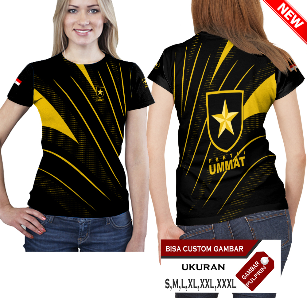 Jual Baju Kaos Wanita Partai Ummat Pilpres Pemilu 2024 Fullprint