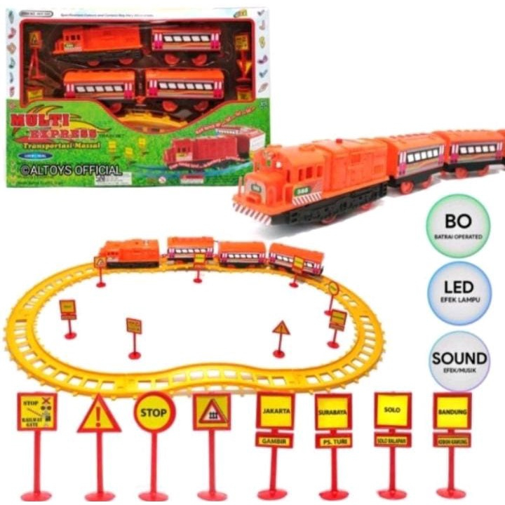 Mainan Anak Kereta Api Multi 66 588 /Mainan Edukasi Anak Kereta Api 4 Gerbong+Rel Kereta/Mainan Anak