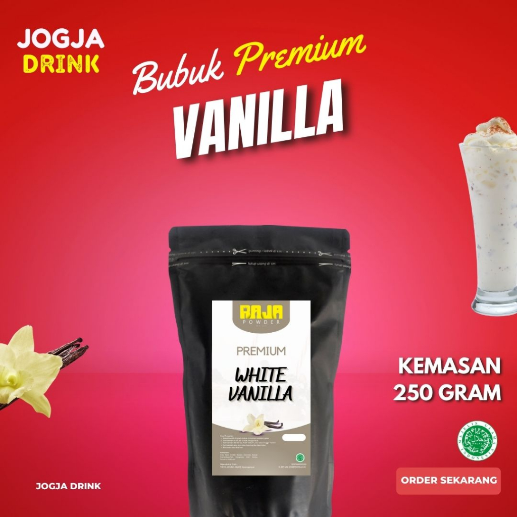 

Bubuk Minuman Rasa Vanila Powder Vanilla Kemasan 250 gram PREMIUM Terbaik