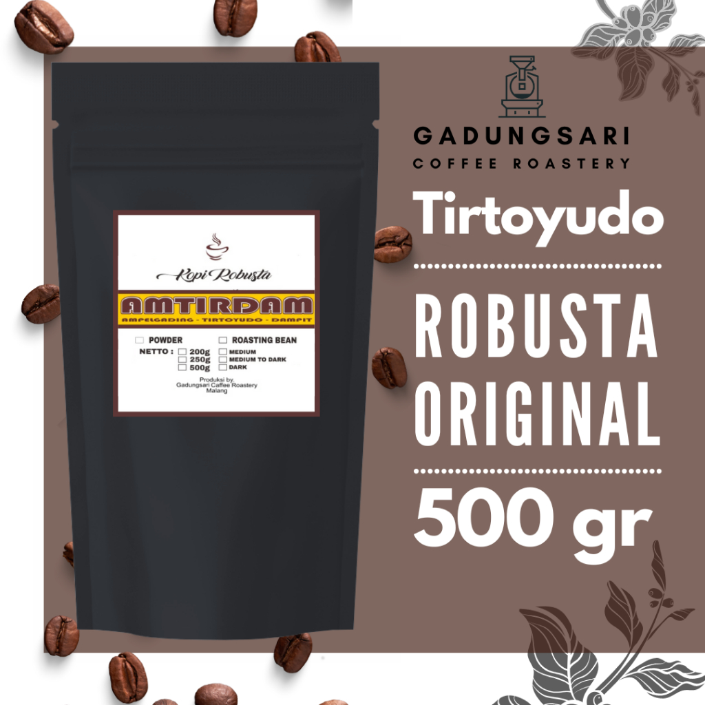 

Kopi Robusta Tirtoyudo Dampit Malang 500 gram