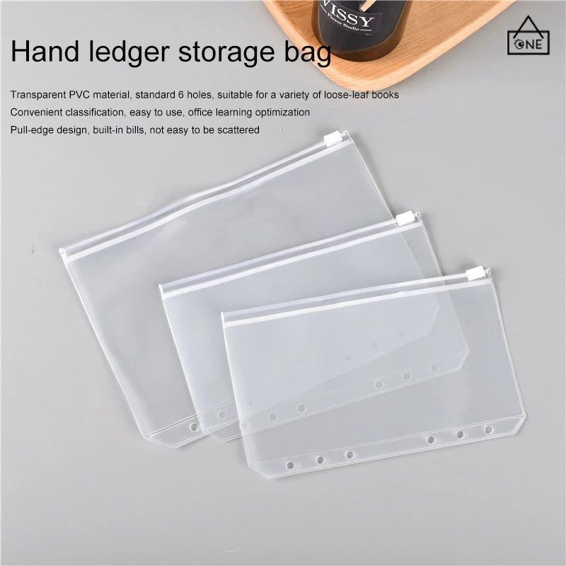 

A6 Zipper Bag Binder/tempat penyimpanan uang | ziplock sleeve warna warni binder/zipper Pocket Ziplock Binder Organizer Pocket Binder Kantong Alat Tulis Sleeve