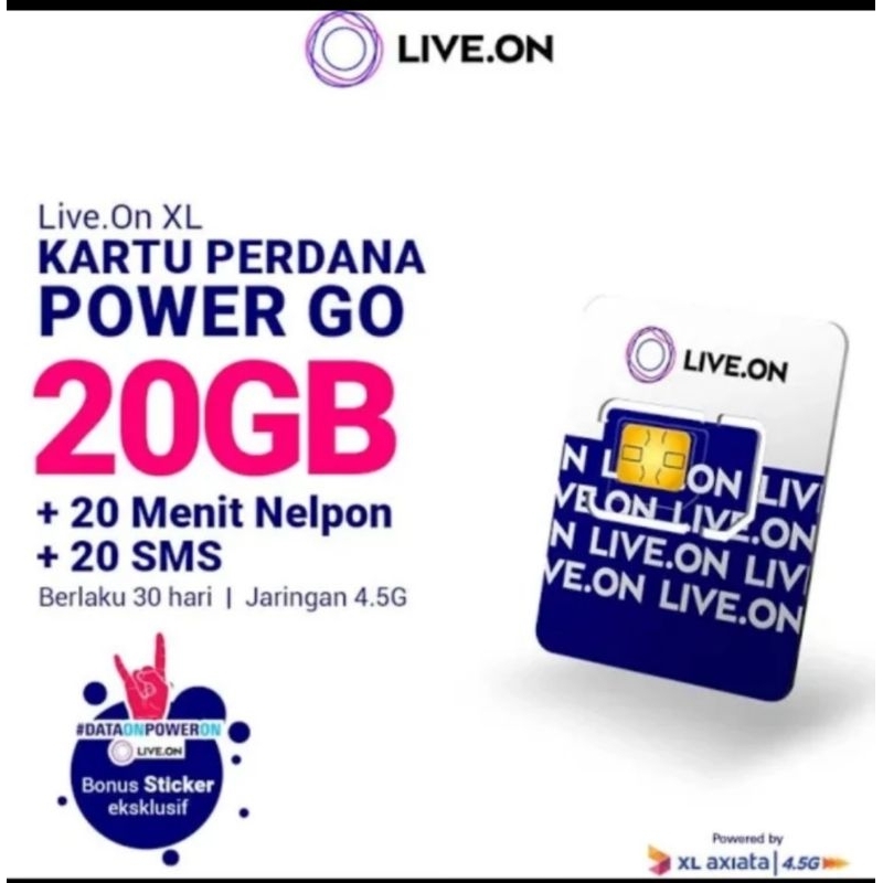 Kartu Perdana XL Live on 20GB