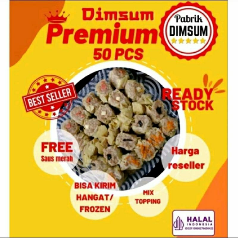 

DIMSUM HALAL DIMSUM AYAM PREMIUM (SIZE REGULER/BESAR) Terlaris!! Pabrik dimsum halal dimsum ayam frozen food terenak (INCLUDE SAOS) (Siap Kirim Luar kota,).. Rasa boleh di jamin